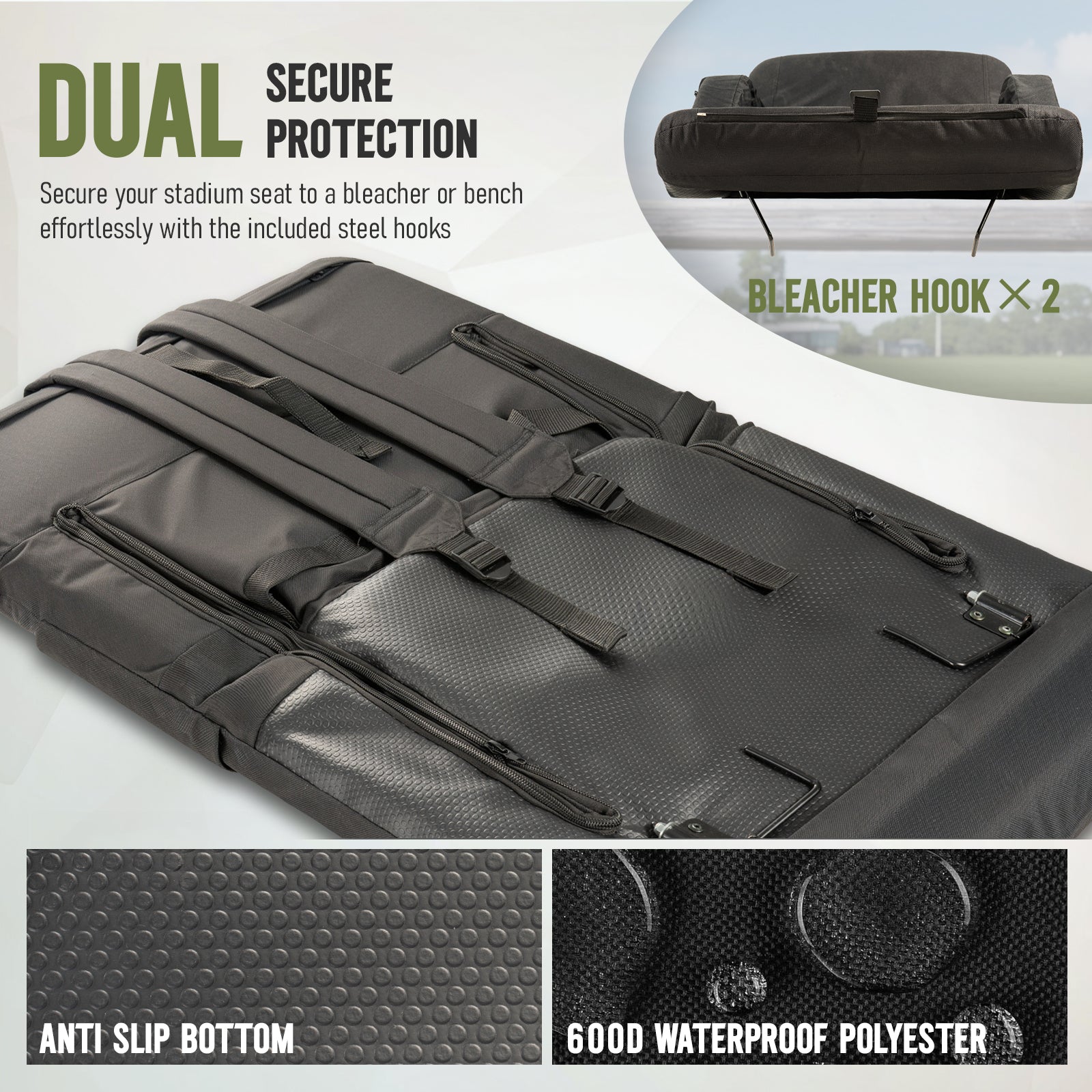 Overmont Heated Stadium Seat with Back Support