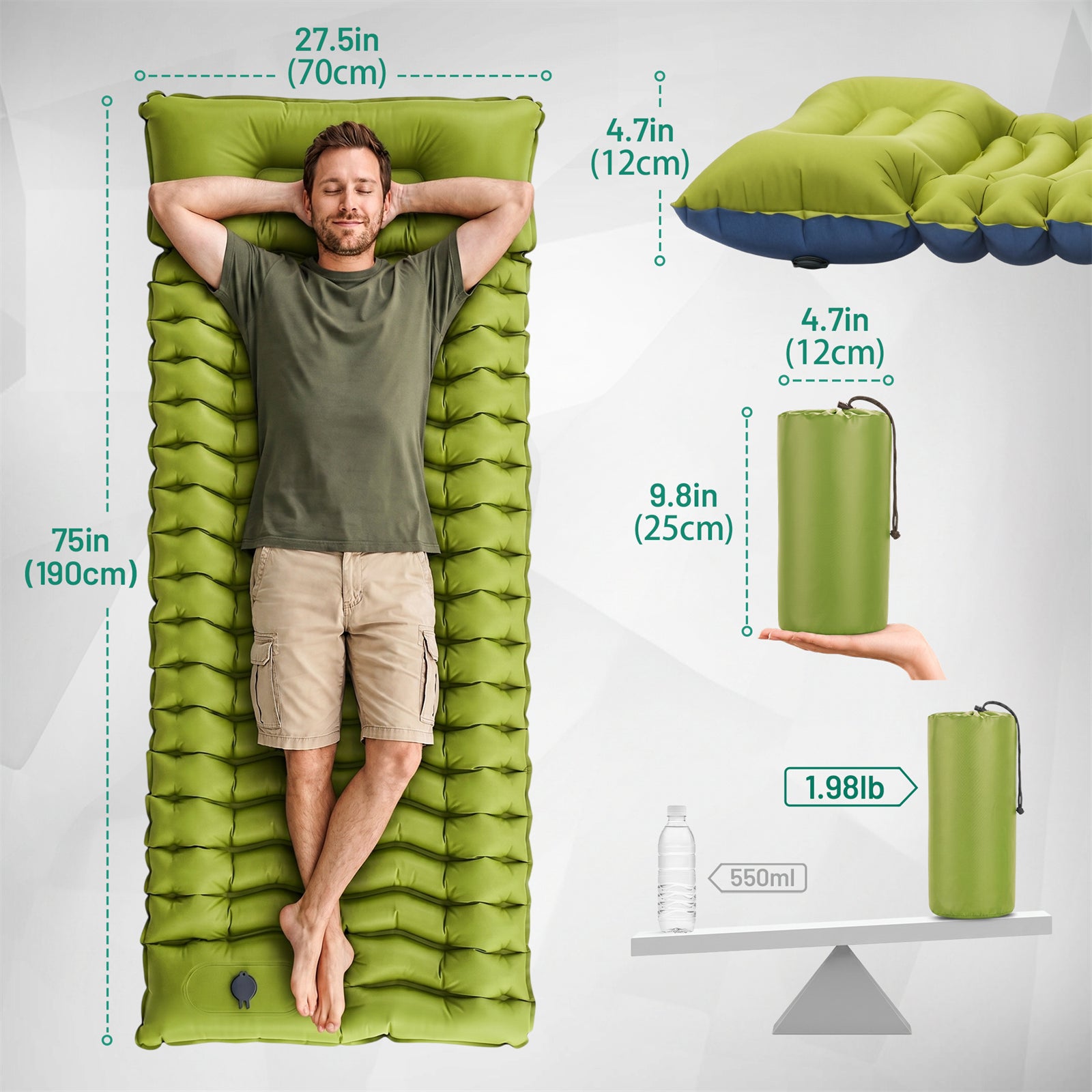 Overmont Camping Inflatable Sleeping Pad