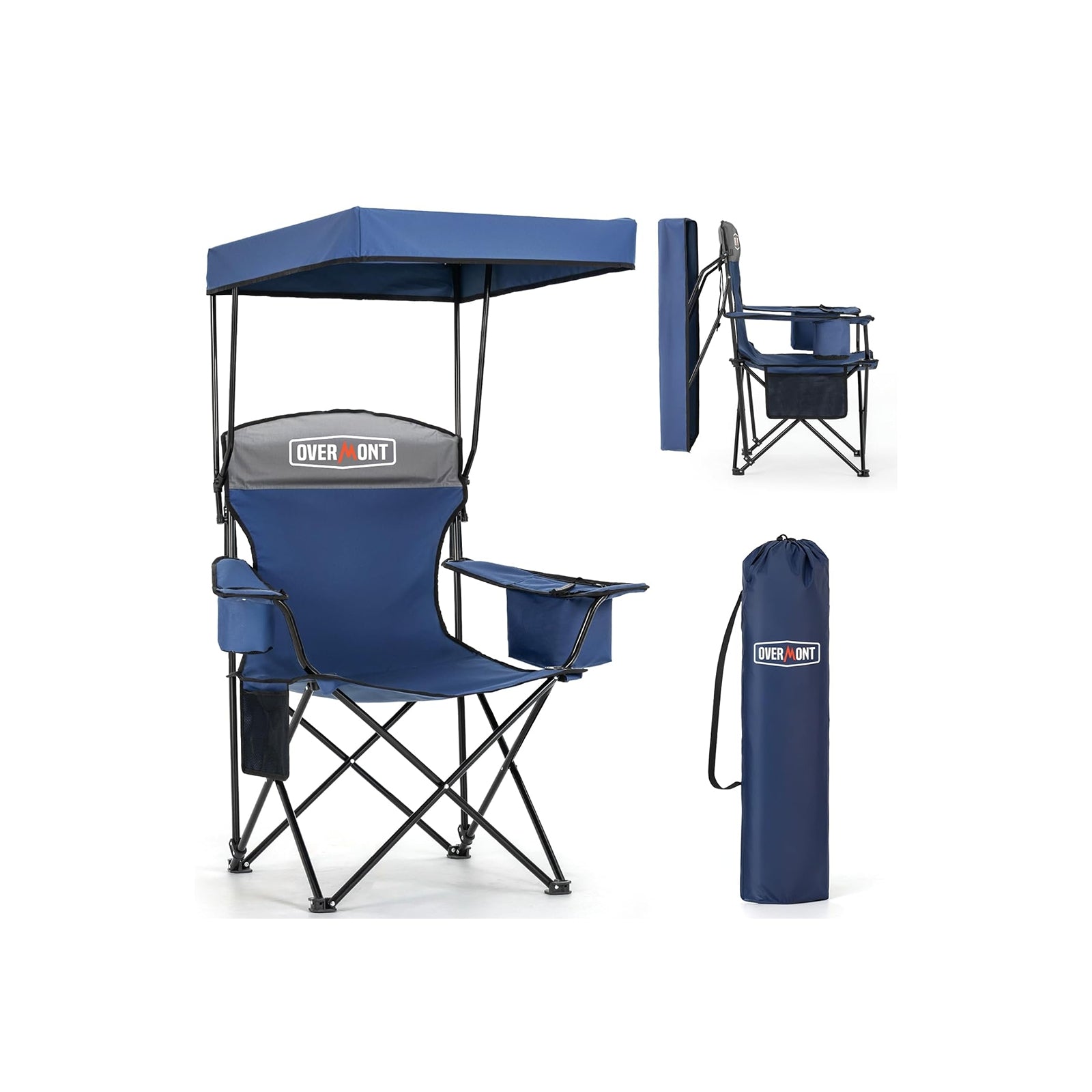 Overmont Strandstuhl mit Sonnenschirm