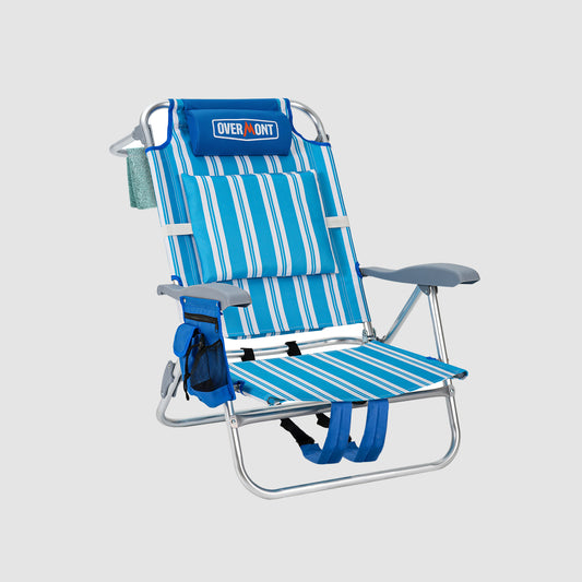 Overmont Low Beach Chair with Cooler Bag