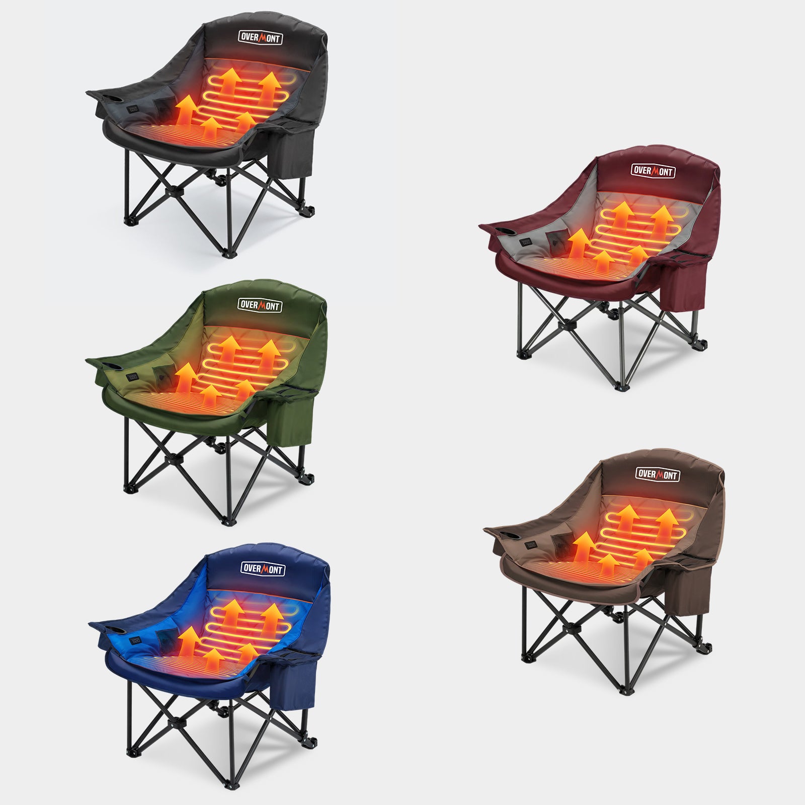 Chaise de camping Overmont surdimensionnée XL pour adultes