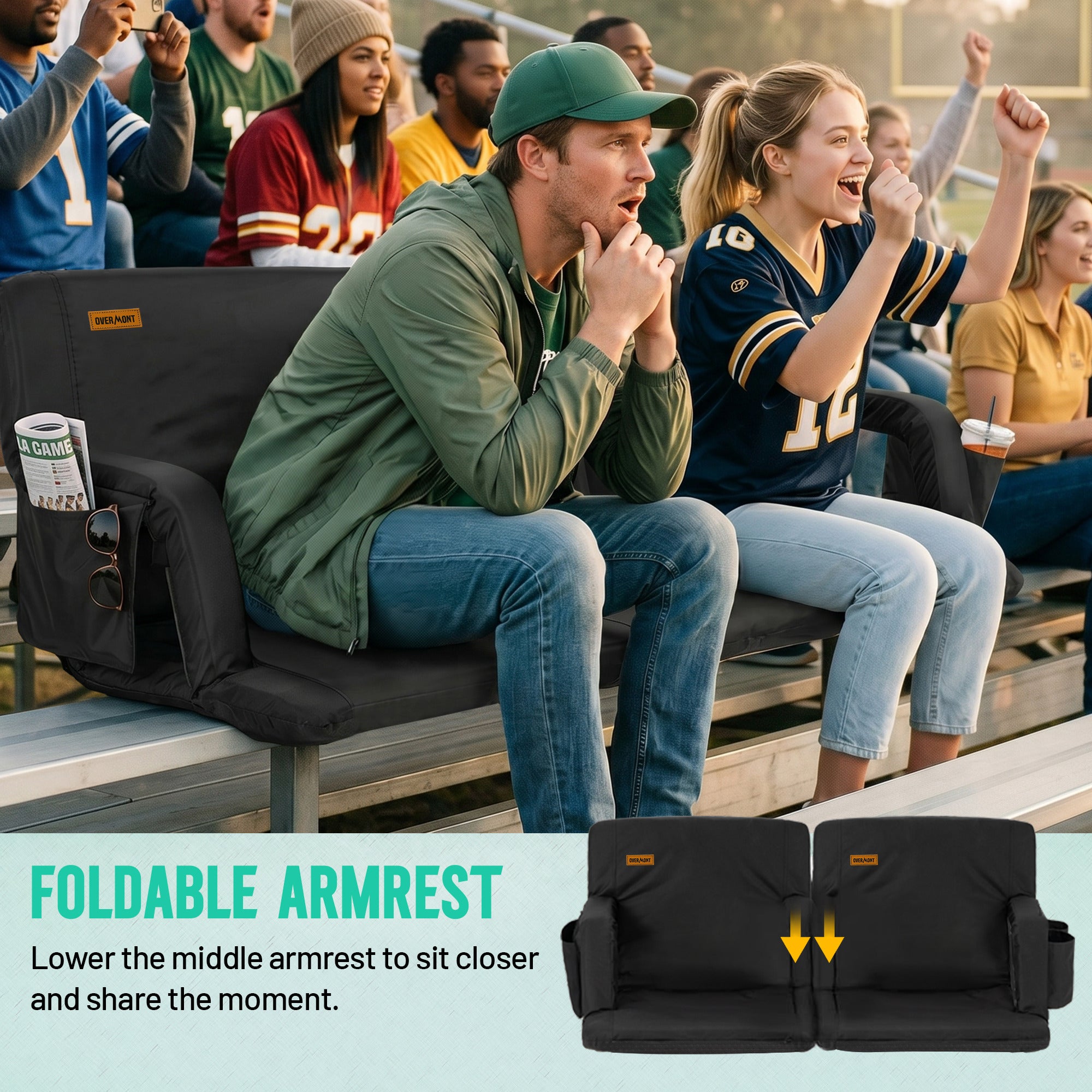 Overmont Stadium Seat with Back Support