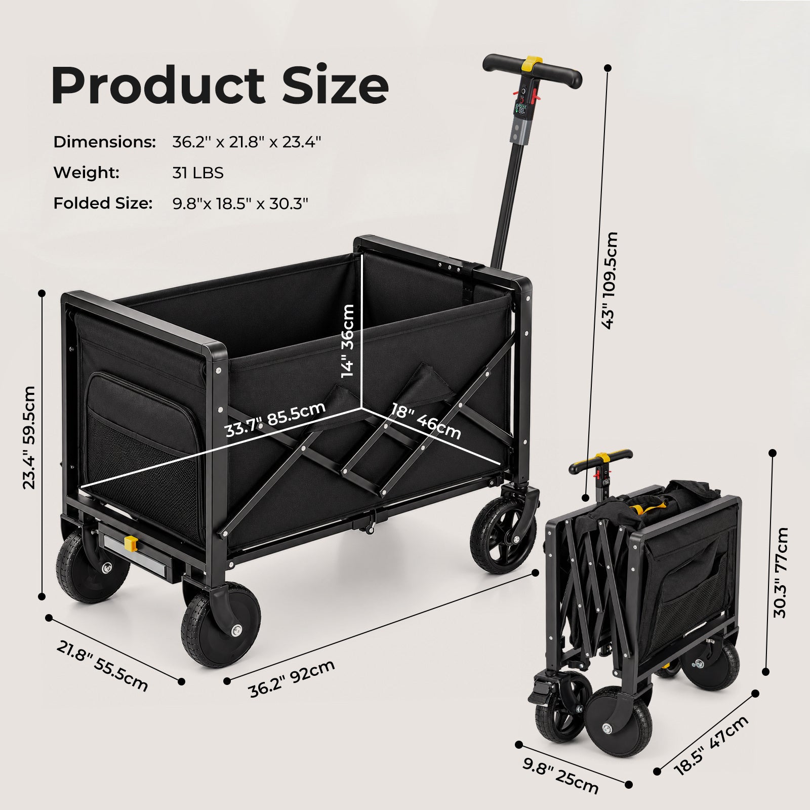 Chariot pliant électrique Overmont 200L