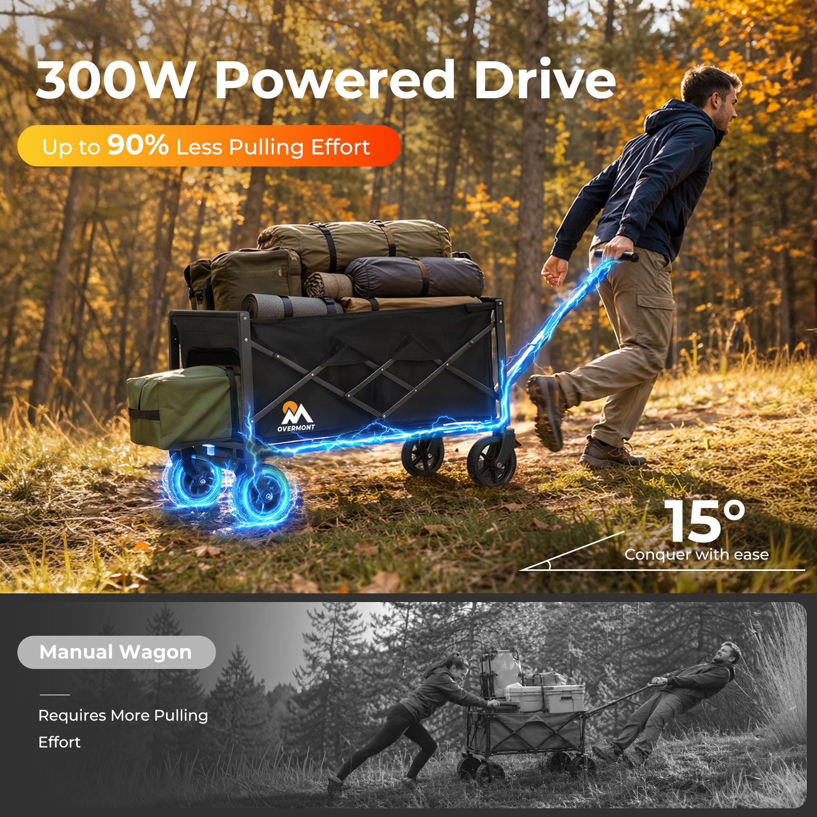 Chariot pliant électrique Overmont 200L