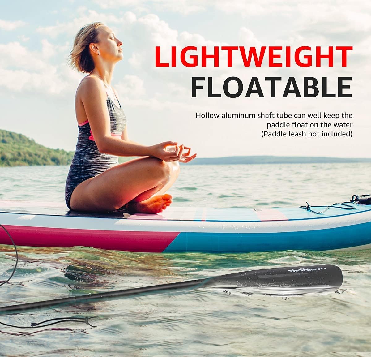 Pagaie de SUP réglable en alliage d'aluminium Overmont