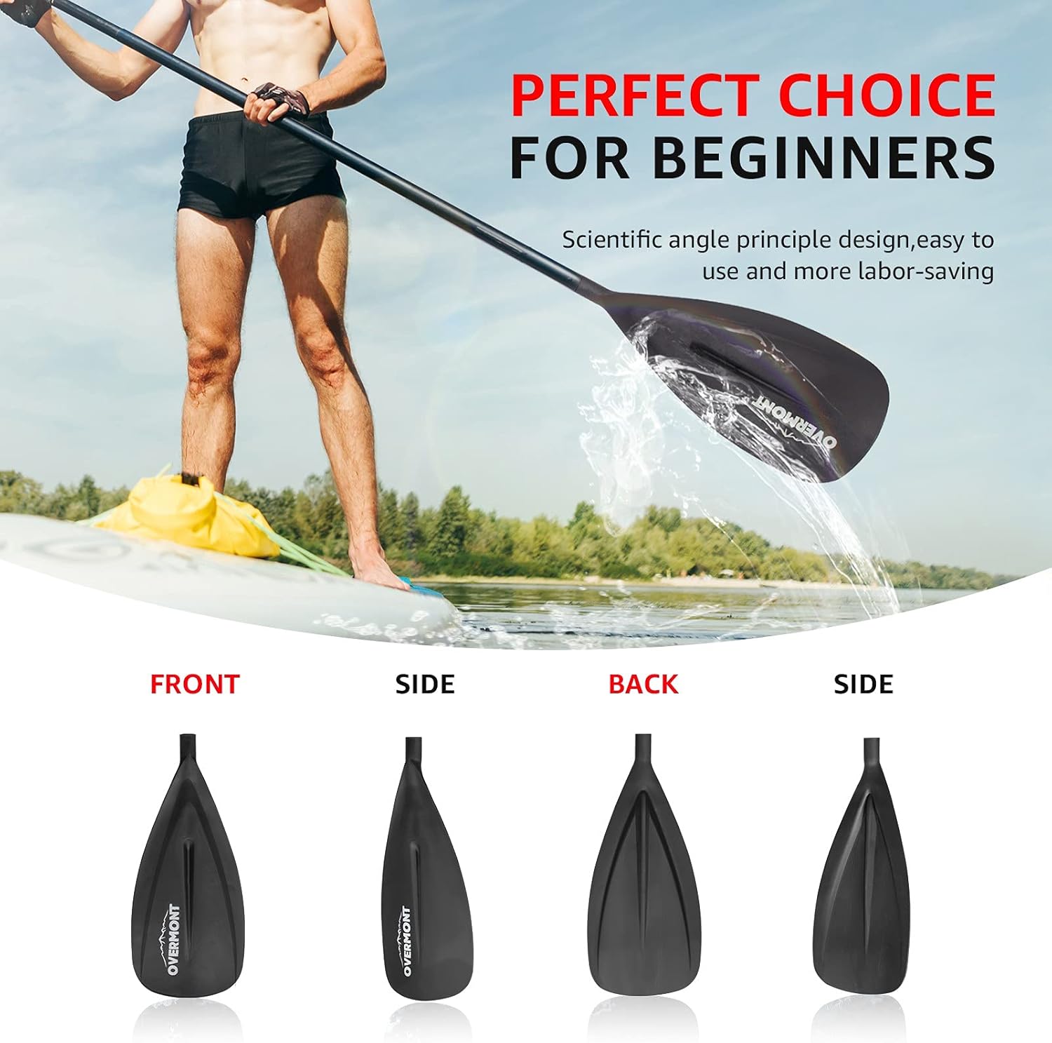 Pagaie de SUP réglable en alliage d'aluminium Overmont