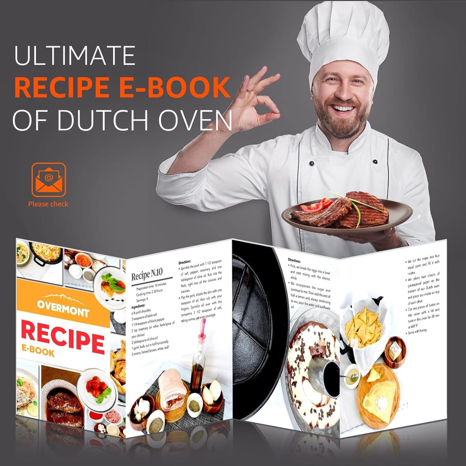 Overmont 2 in 1 Dutch Oven with Skillet Lid