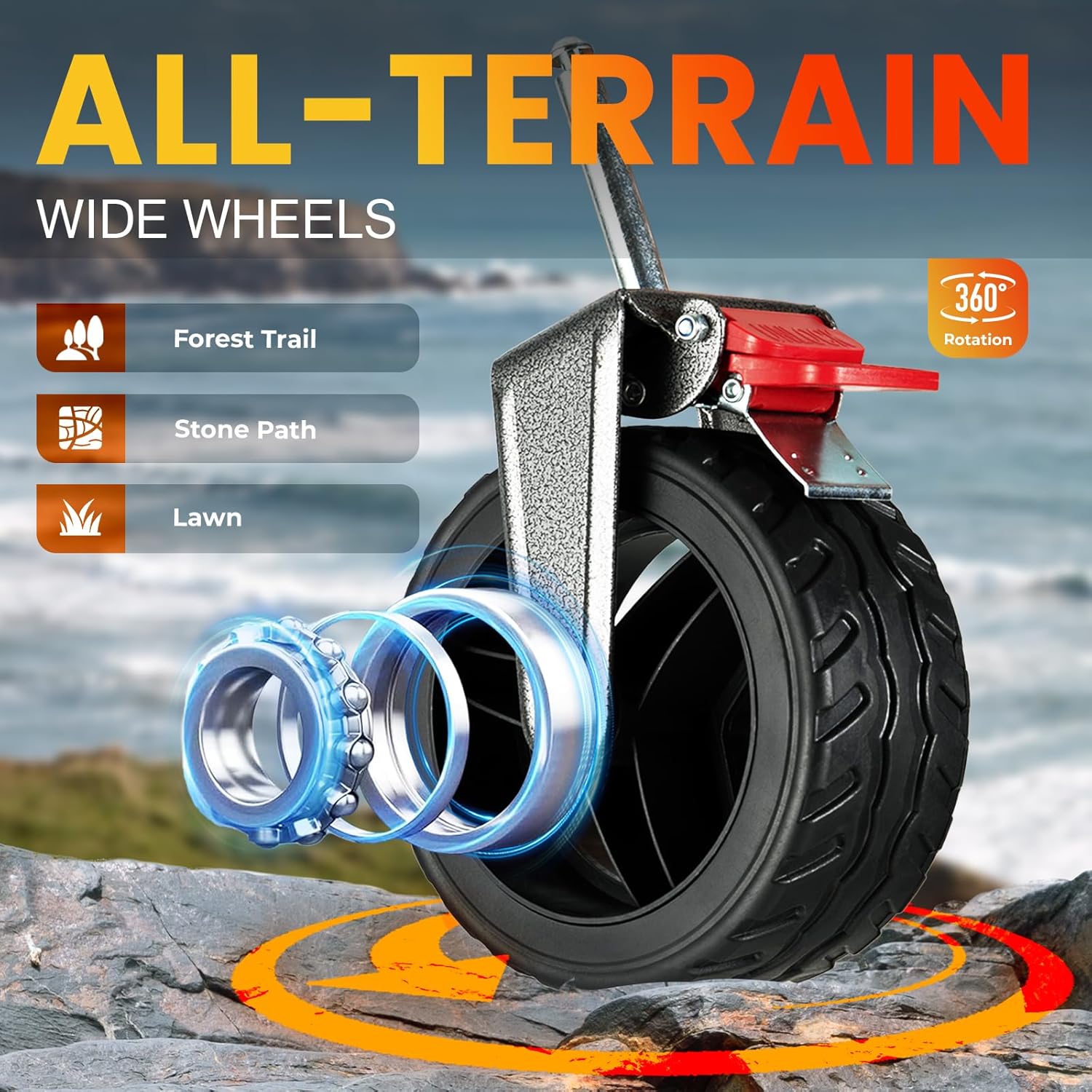 Overmont 200L Faltbarer zusammenklappbarer Wagen mit Heckklappe