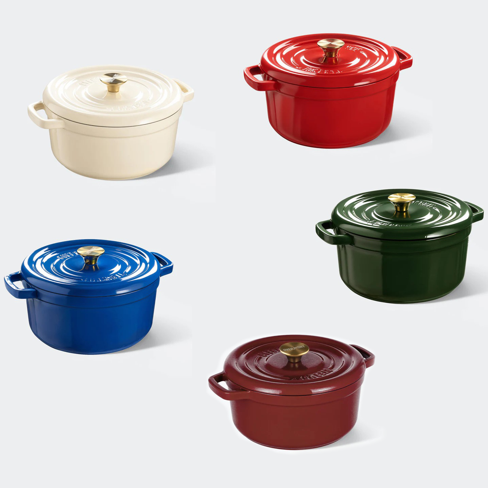 Overmont 5QT Enameled Cast Iron Dutch Oven Multicolor