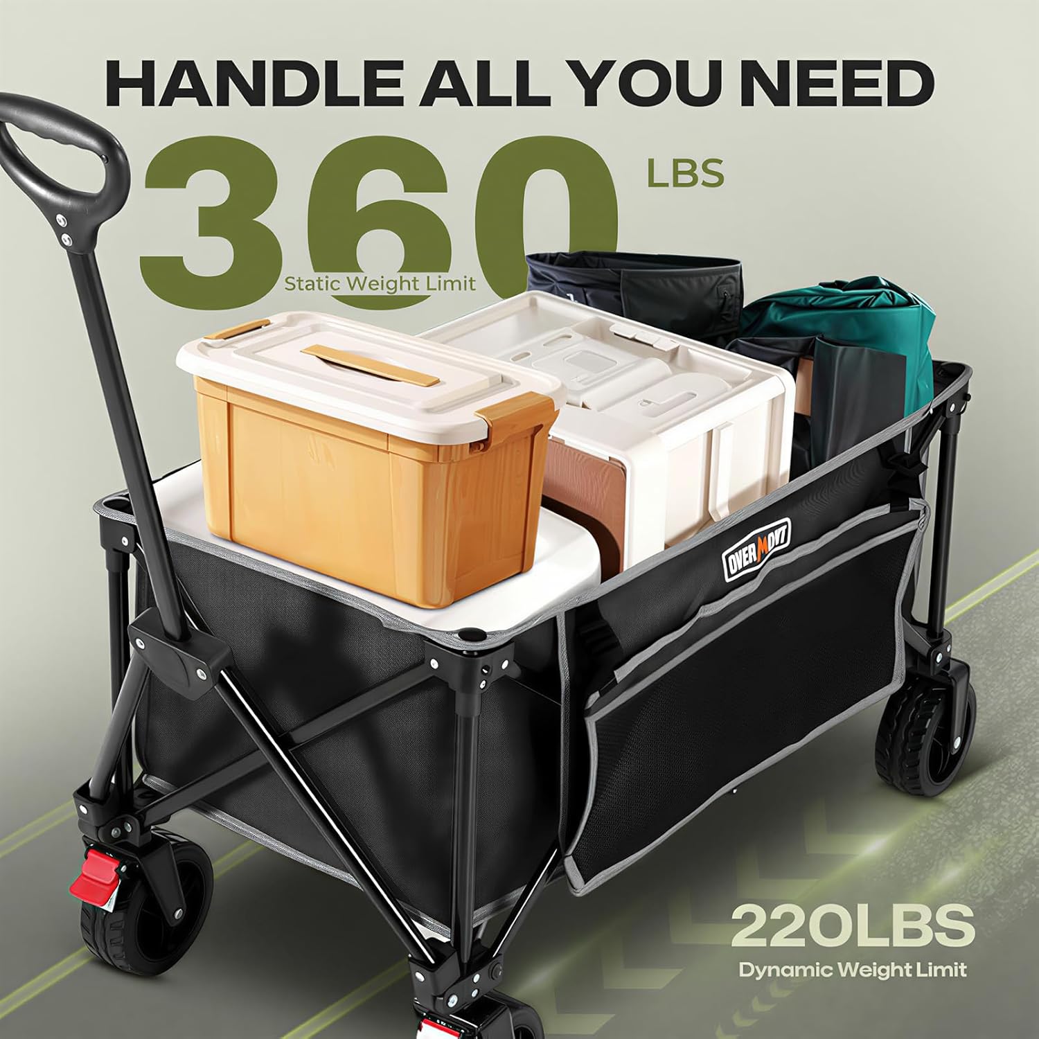 Chariot pliable Overmont 220 L avec roues