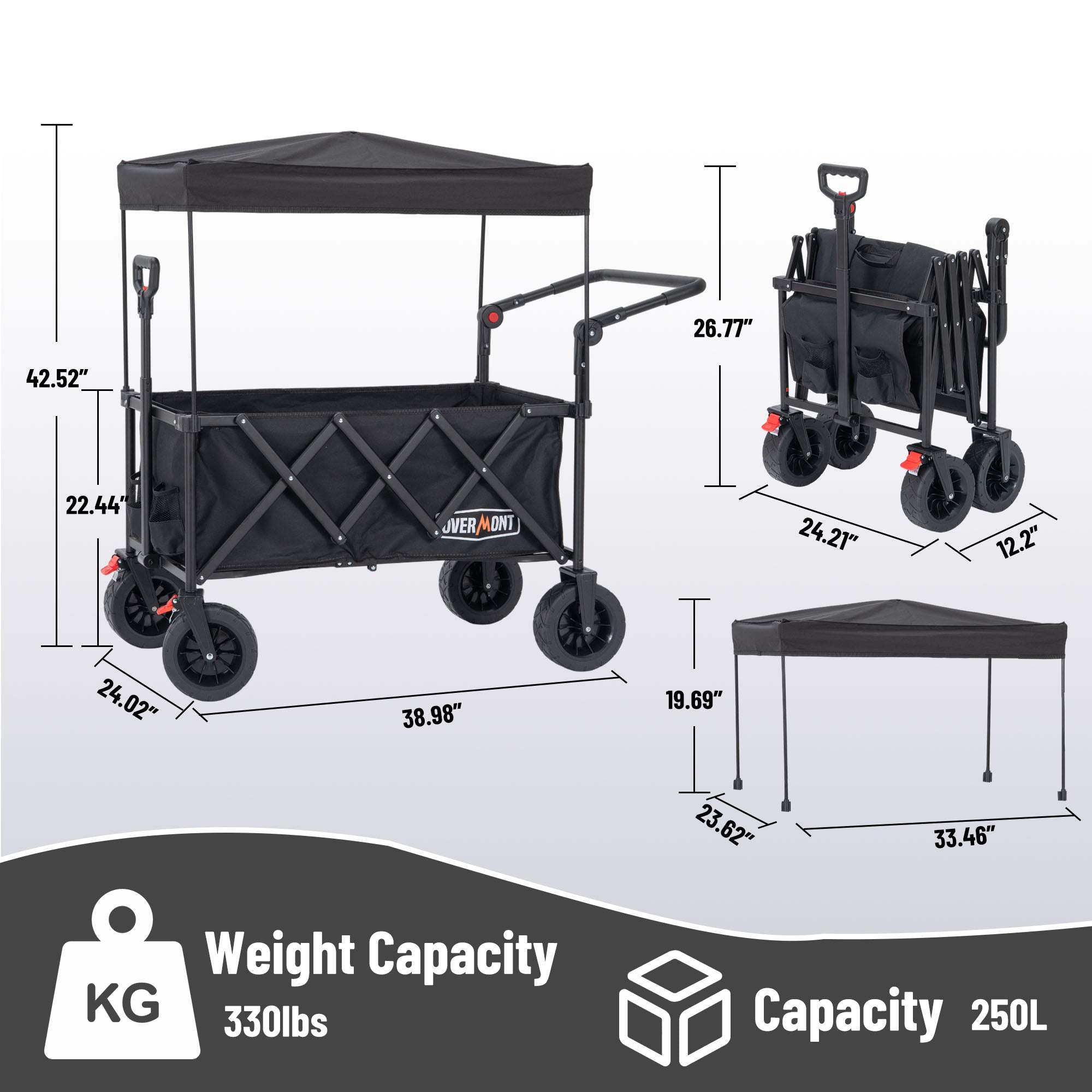 Chariot pliable Overmont 300L