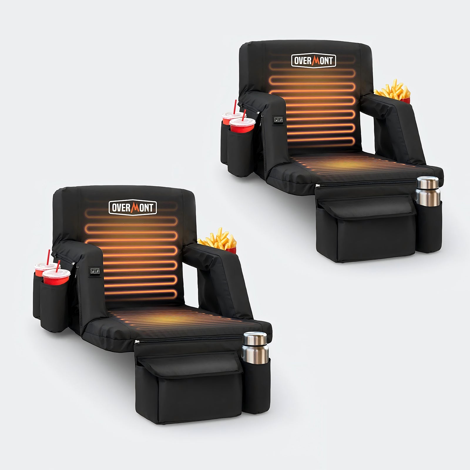 Overmont Heated Foldable Stadium Seat with Back Support