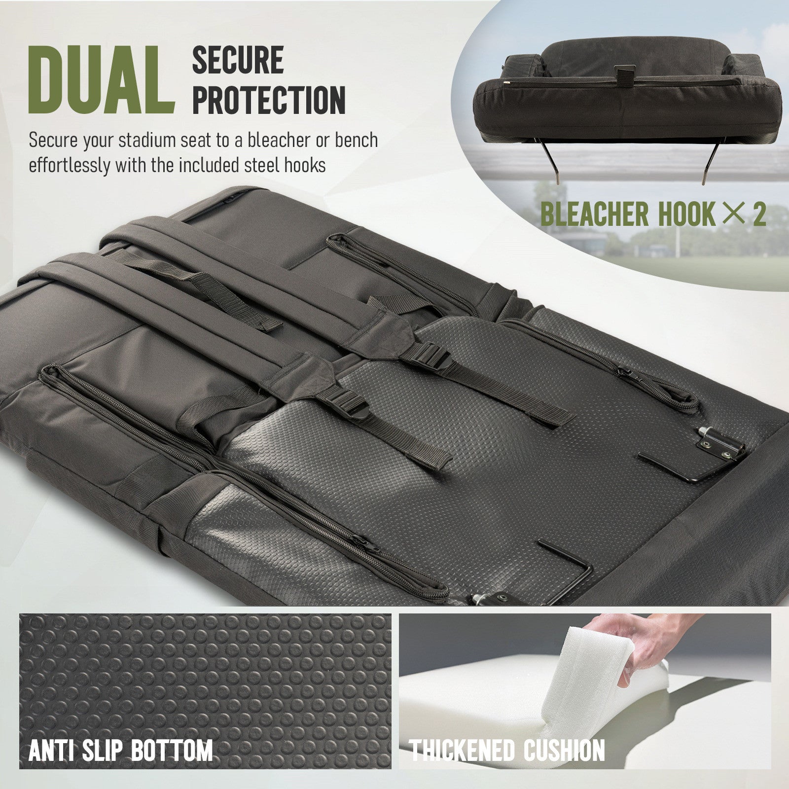 Overmont Heated Stadium Seat with Back Support