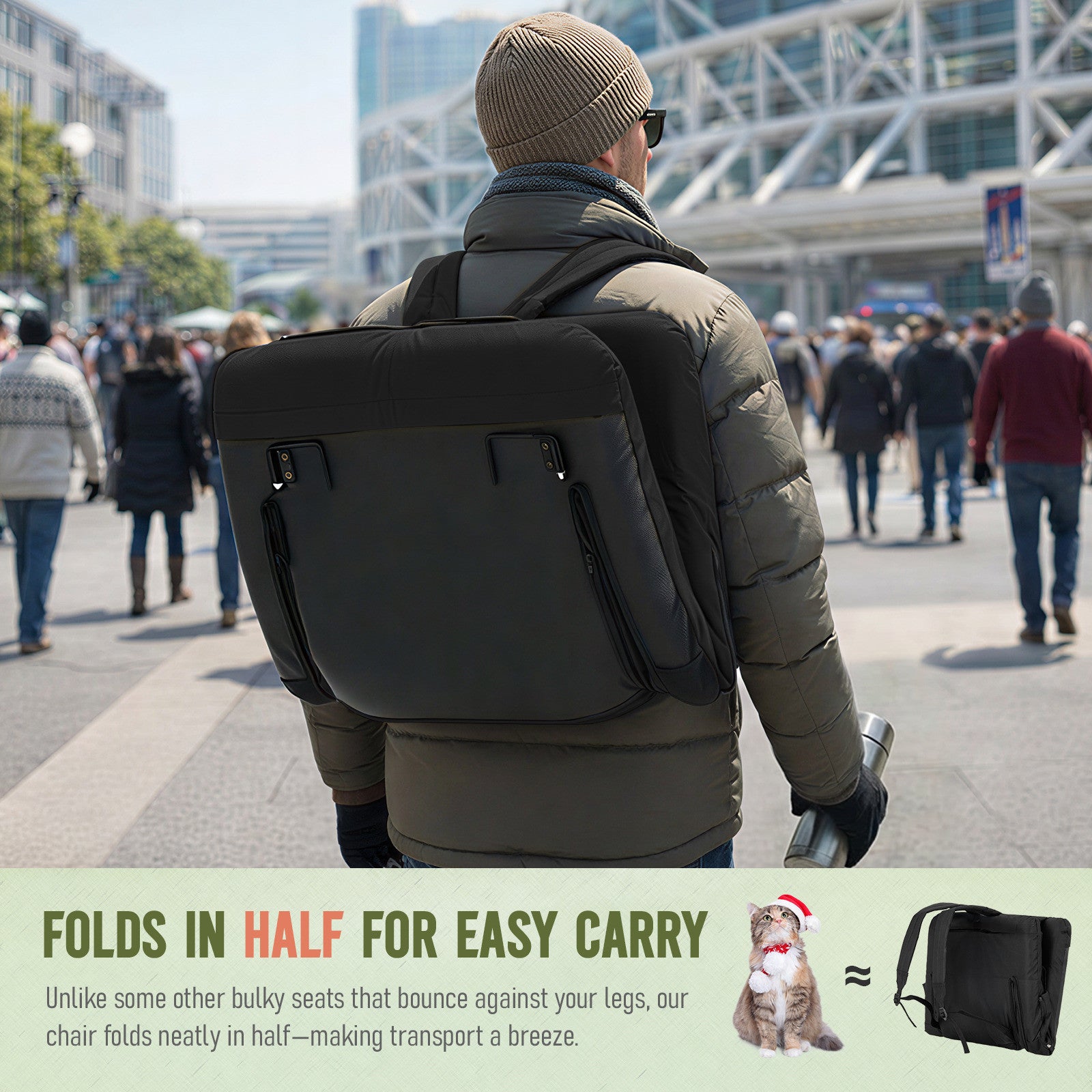 Overmont Heated Stadium Seat with Back Support