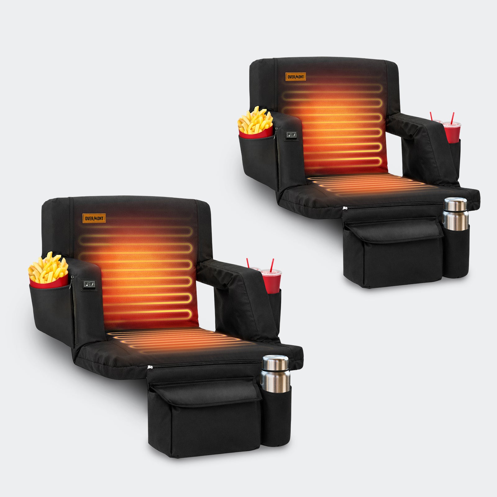 Overmont Heated Foldable Stadium Seat with Back Support