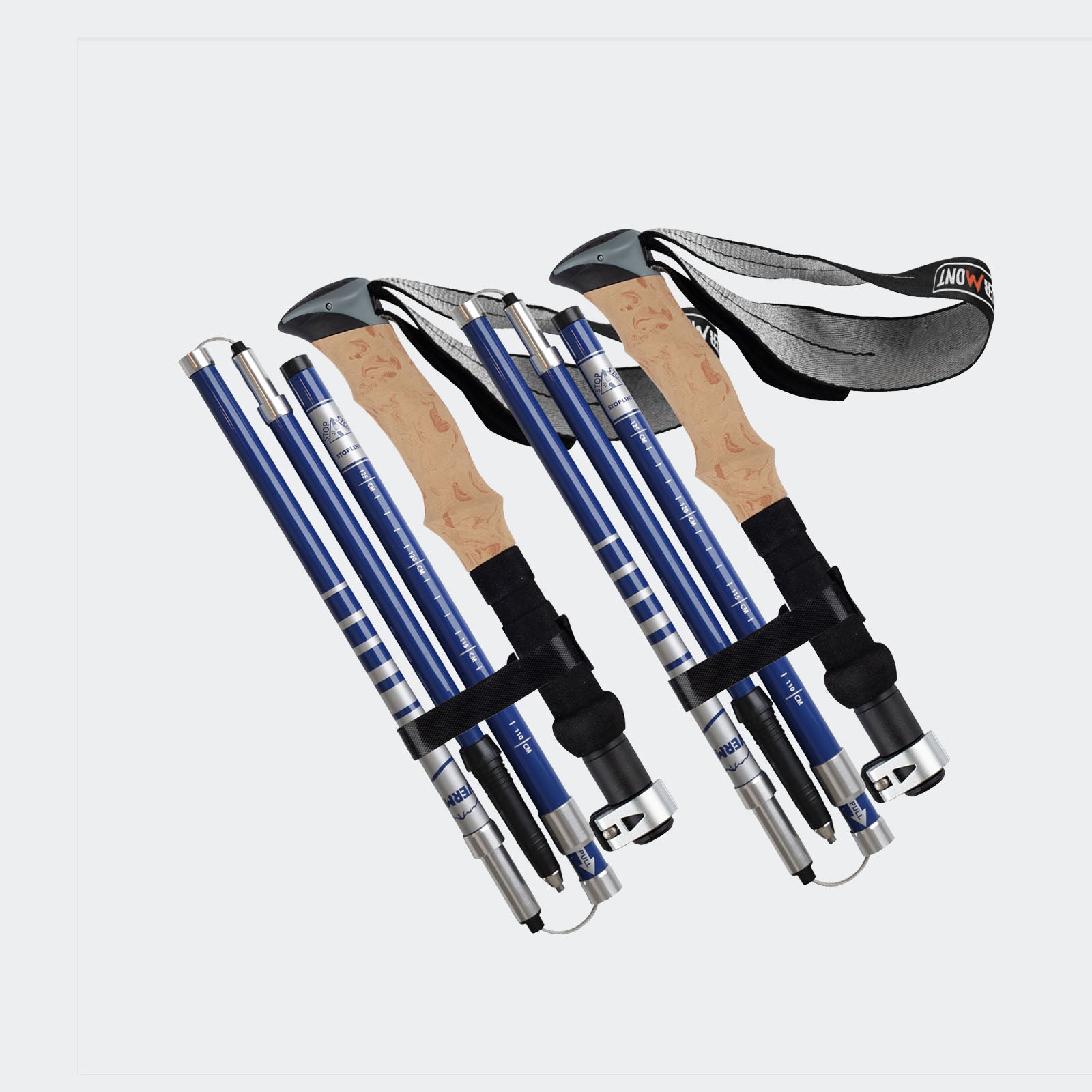 aluminum trekking poles blue