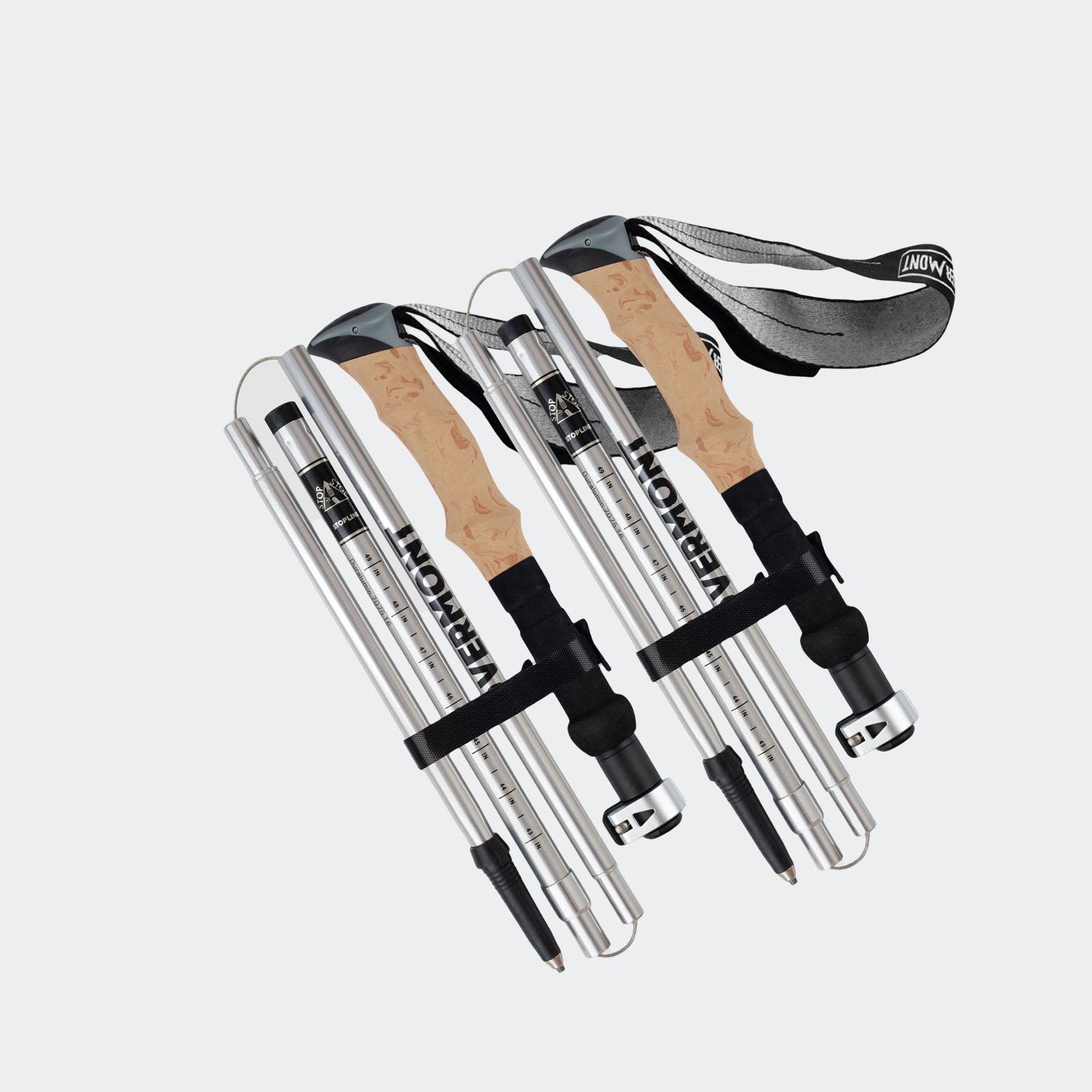aluminum trekking poles grey