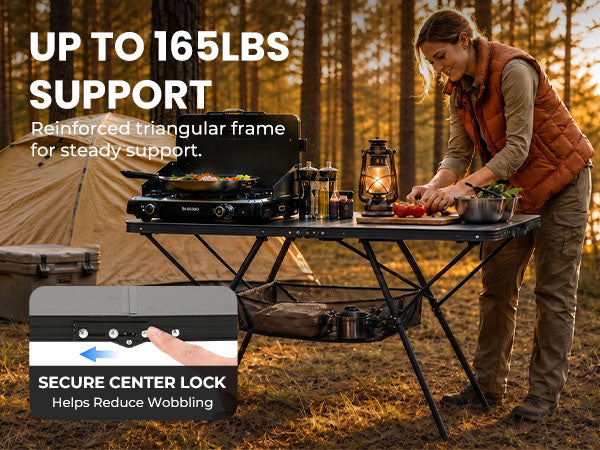 Overmont Folding Aluminum Camping Table