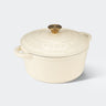 Overmont Enameled Cast Iron Dutch Oven Multiple Sizes and Colors - Cream White
