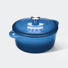 Overmont Enameled Cast Iron Dutch Oven Multiple Sizes and Colors - Blue