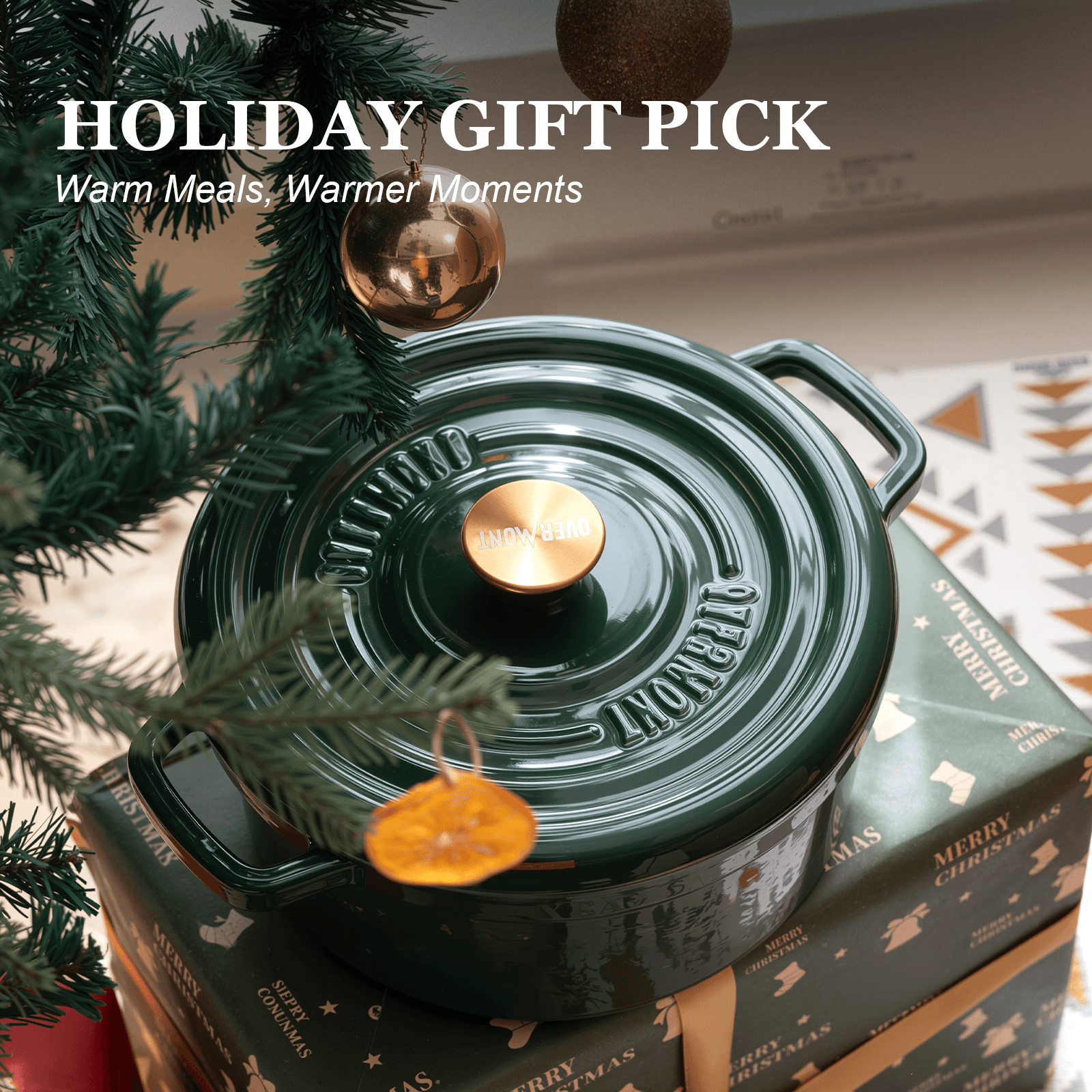 Overmont 5QT Enameled Cast Iron Dutch Oven