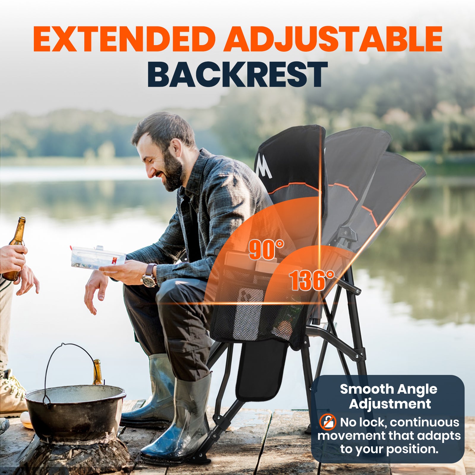 Overmont Heated Adjustable High Back Camping Chair