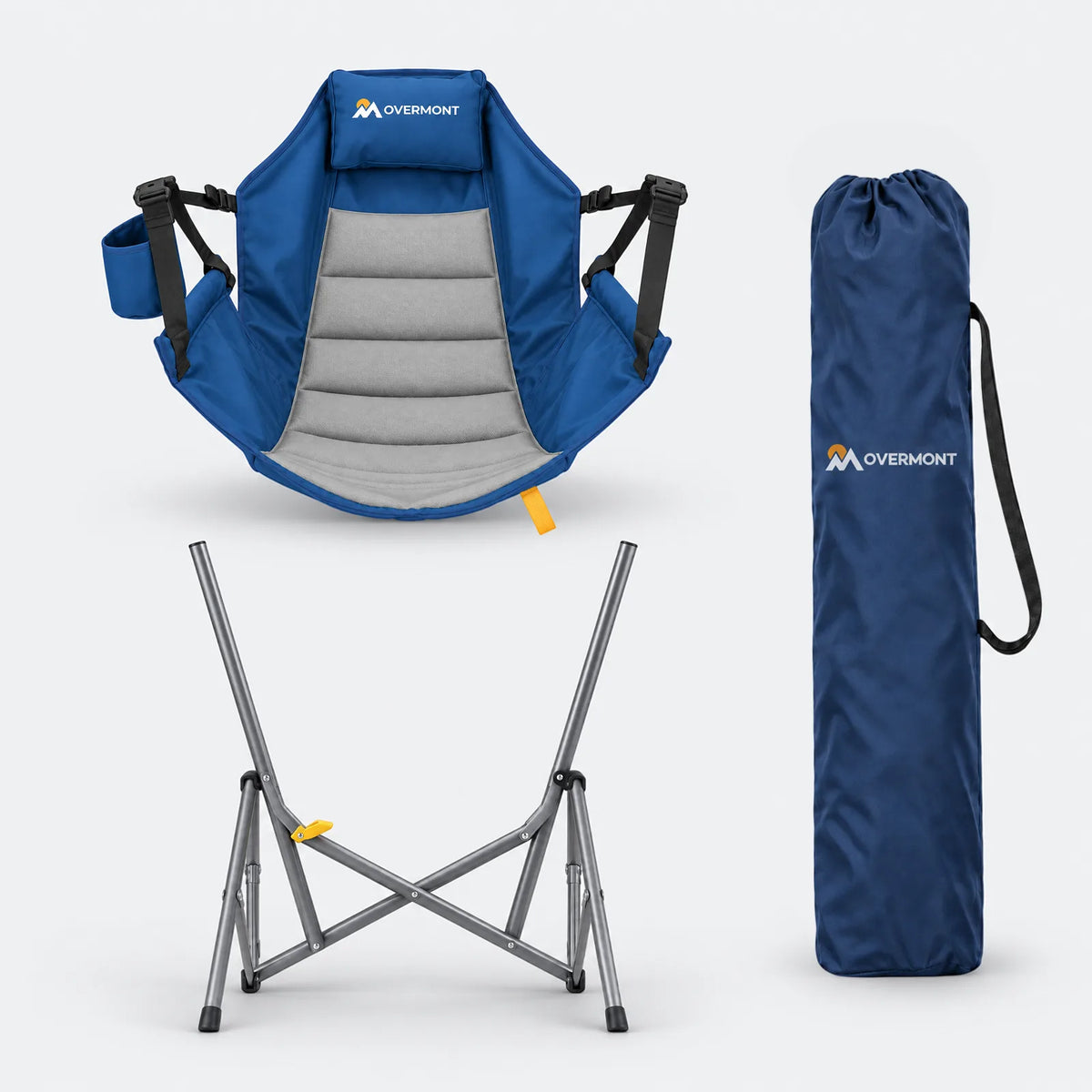 Overmont hammock chair seat, folding frame and carrying bag