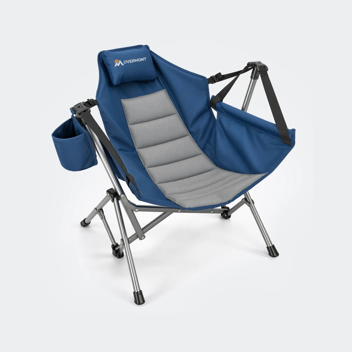 Overmont folding hammock camping chair with padded headrest and cup holder