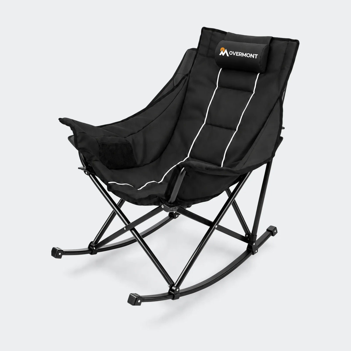 Overmont folding rocking camping chair - Opposite three-quarter view