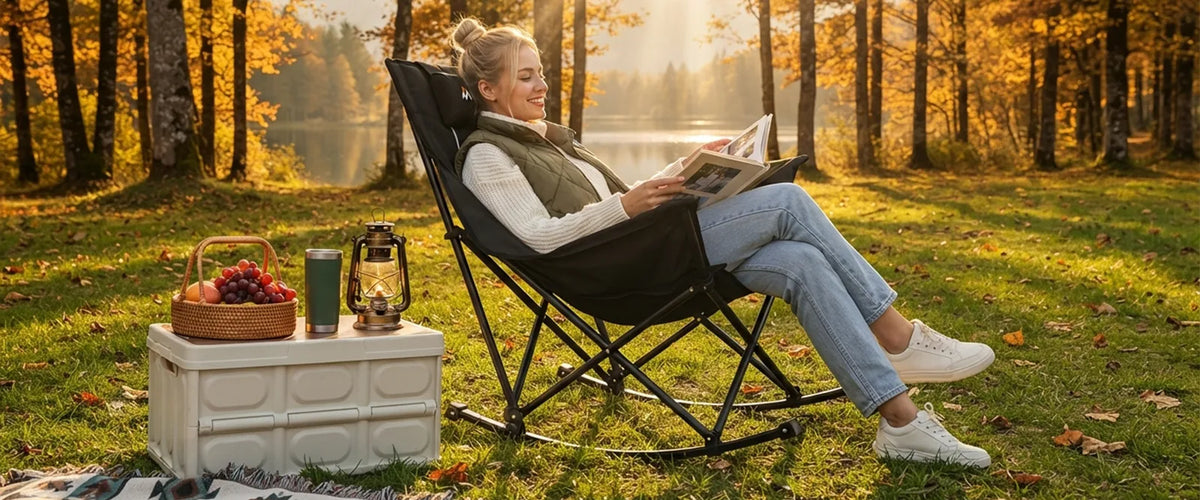 Overmont Folding Rocking Camping Chair