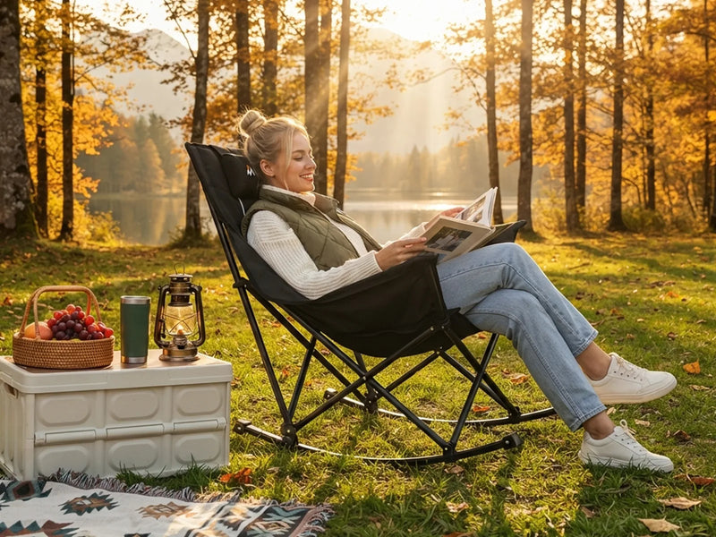 Overmont Folding Rocking Camping Chair