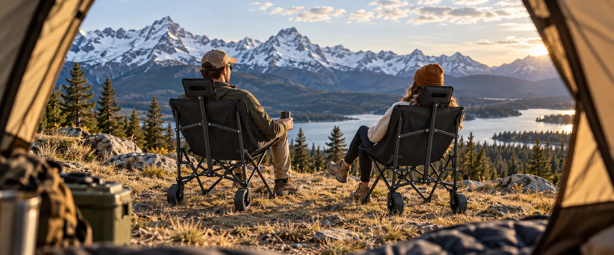 Overmont Folding Camping Chair with Wheels