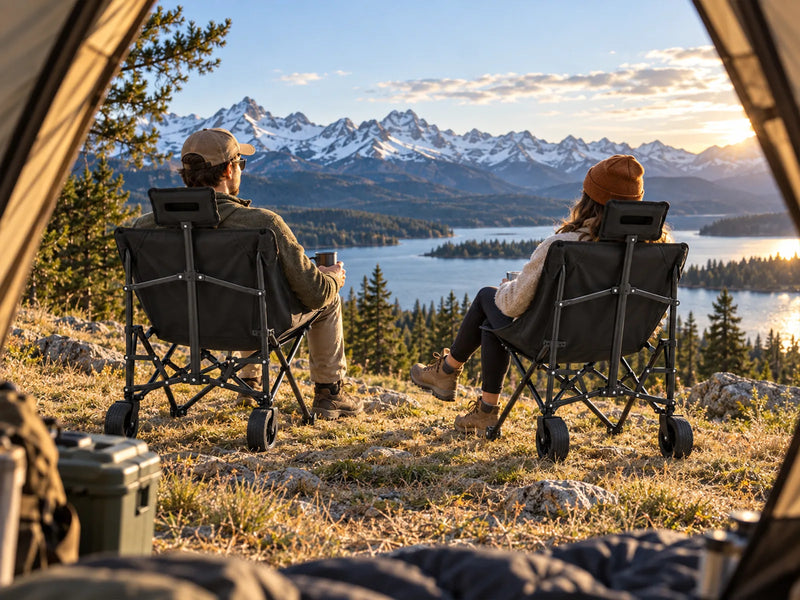 Overmont Folding Camping Chair with Wheels