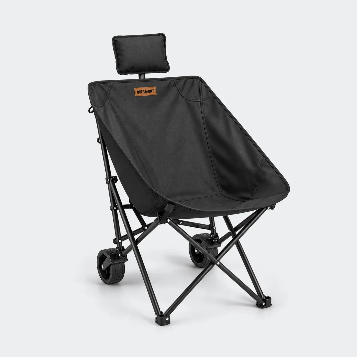 Overmont folding camping chair with wheels - product detail 1