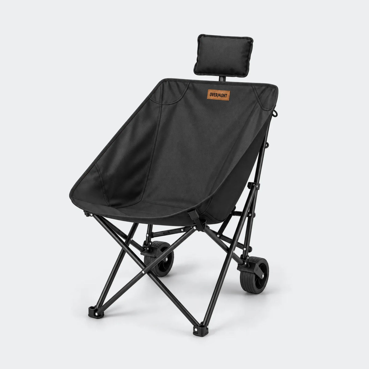 Overmont folding camping chair with wheels - product detail 2