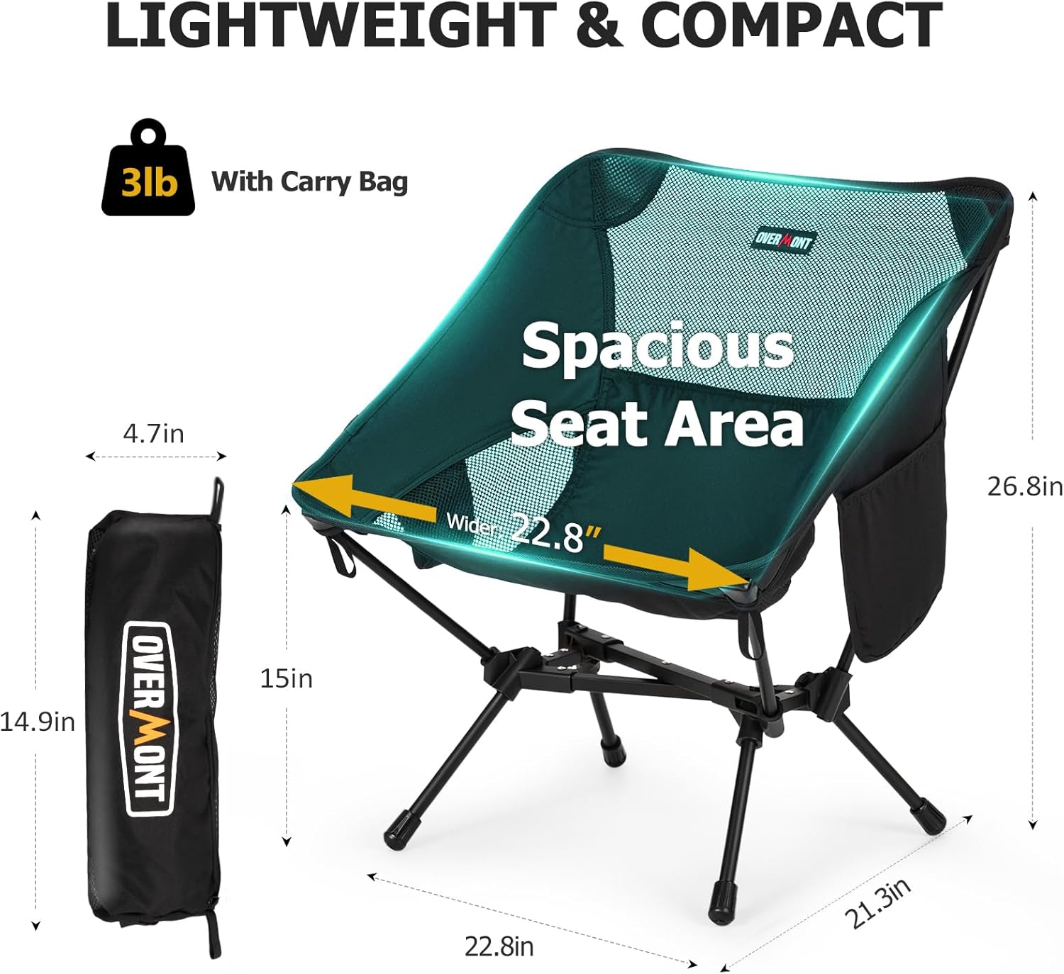Overmont Ultralight Portable Camping Chair