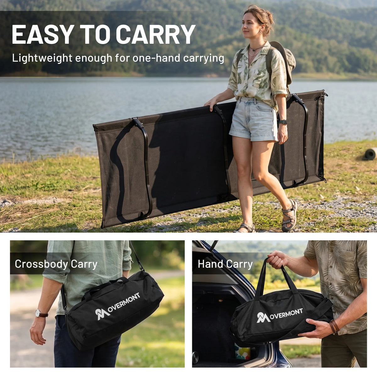 Overmont Portable Camping Cot - Ultralight with Pillow Pocket