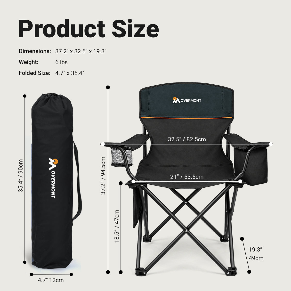 Overmont Lightweight Camping Chair for Adults
