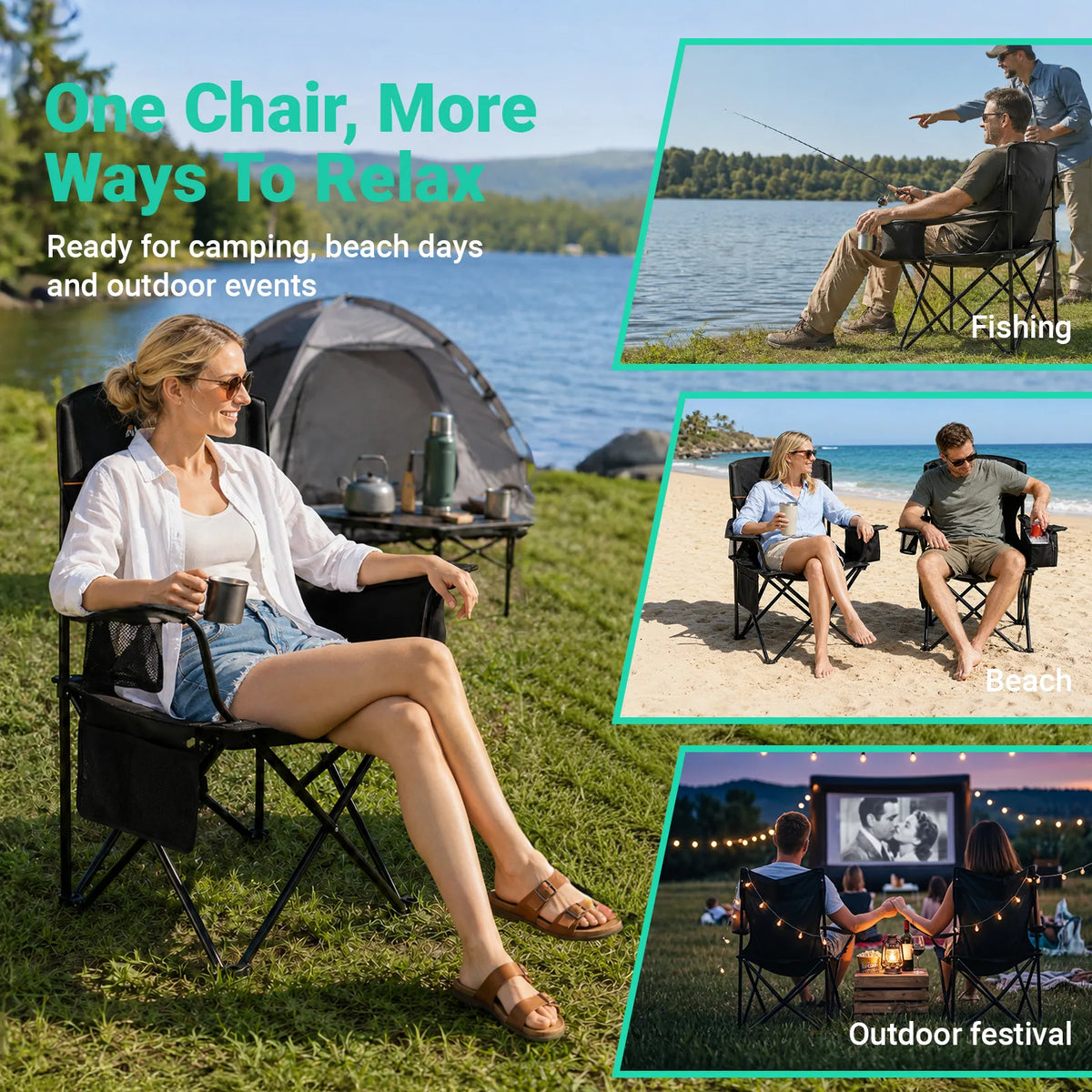 Overmont Lightweight Camping Chair for Adults
