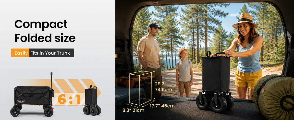 Overmont 200L Beach Wagon with 9" Big Pneumatic Rubber Wheels