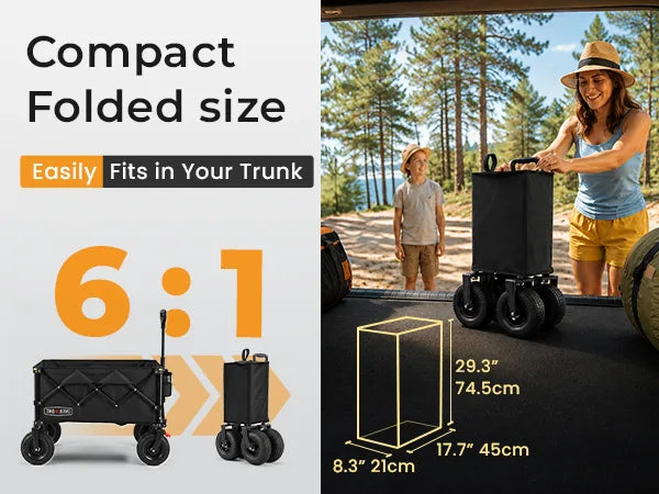 Overmont 200L Beach Wagon with 9" Big Pneumatic Rubber Wheels